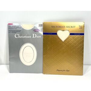 Victoria’s Secret Lace Top Thigh Highs CREAM Christian Dior Pantyhose Ivory S